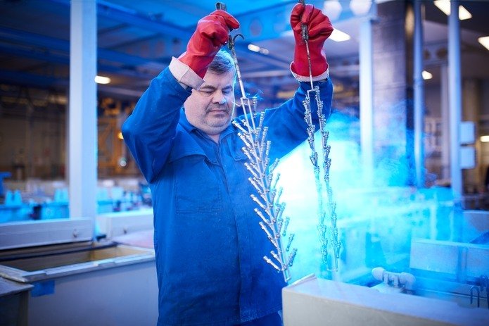 Proces galvanického pokovování.